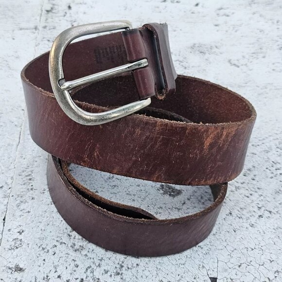 Aeropostale Other - Aeropostale Men Leather Belt Brown Genuine Cowhide Leather Pin Buckle Size L